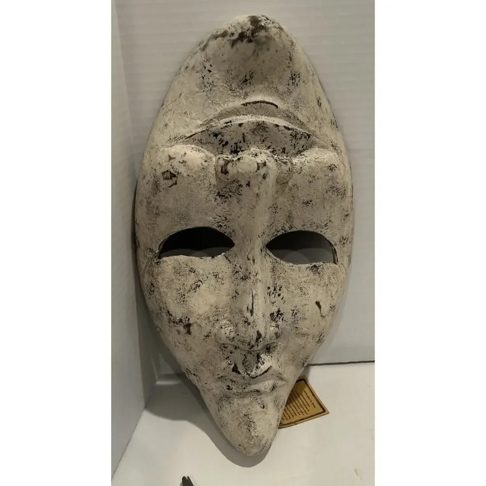 Carved Wood Happy Sad Double Face Mask Comedy Tragedy Upside Down 15.5